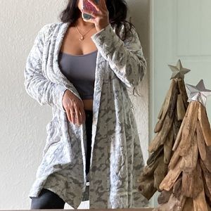 Anthropologie Eloise Isa gray embroider jacquard cardigan